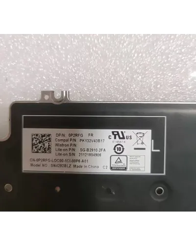 Clavier Version FR 0P2RFG PK132V43B17 SG-B2910-2FA pour Dell Precision 7760 7750